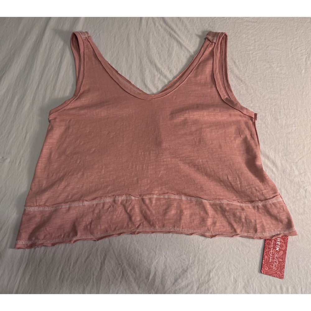 Boho Feels Crop Top Tank Sleeveless V Neck Pink Women's Size‎ Medium